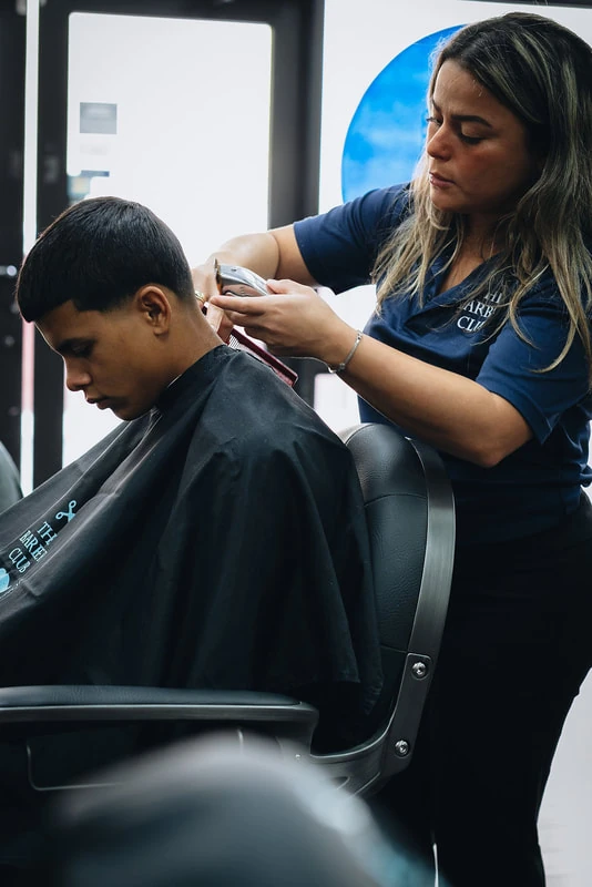 Scissor cut at The Barber Club